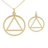 9ct Yellow Gold Plated Sobriety Recovery Pendant