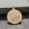 9ct Yellow Gold Plated St Michael Medal With Optional Engraving and Chain