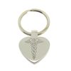 Mirror Polished Heart Medic Aware Keyring