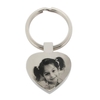 Mirror Polished Photo Engraved Heart Keyring