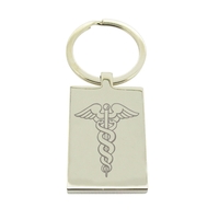 Mirror Polished Rectangle Medic Aware Keyring