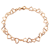 Rose Gold Plated Heart Link Charm Bracelet