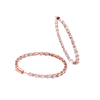 Rose Gold Plated Large Hoop Earrings With White CZ Stones