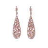 Rose Gold Plated Teardrop Earrings With White CZ & Pink Stones