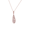 Rose Gold Plated Teardrop Pendant With White CZ Stones & Chain