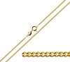 Solid Yellow Gold 1.1mm Diamond Cut Curb Chain