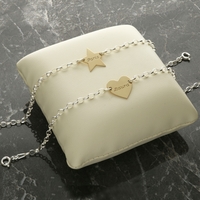 Sterling Silver Belcher Link Bracelet With Personalised Charm