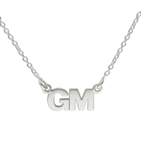 Sterling Silver Block Style Double Initial Pendant