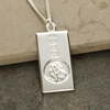 Sterling Silver Custom Hallmarked St Christopher Ingot With Optional Engraving and Chain
