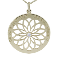 Sterling Silver Dream Catcher Necklace With Crystal