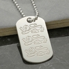 Sterling Silver English Three Lions Dog Tag With Optional Engraving & Chain