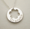 Sterling Silver Engraved Cut Out Flower Disc