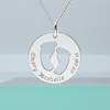 Sterling Silver Engraved Cut Out Footprint Mummy Pendant