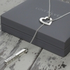 Sterling Silver Engraved Heart & 3D Name Bar Slip Through Necklace