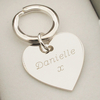 Sterling Silver Engraved Heart Keyring