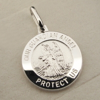 Sterling Silver Guardian Angel Pendant With Optional Engraving and Chain