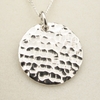 Sterling Silver Hammered Pendant With Optional Engraving & Chain