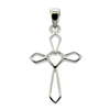 Sterling Silver Hollow Heart Cross Pendant