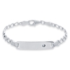 Sterling Silver Ladies CZ Set ID Bracelet With Optional Engraving