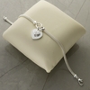 Sterling Silver Ladies Heart With CZ Locket Bracelet With Optional Engraving