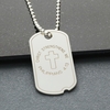 Sterling Silver Large Dog Tag With Cross With Optional Engraving & Chain