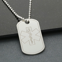 Sterling Silver Medical Alert Snake Dog Tag With Engraving