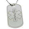 Sterling Silver Medical Alert Snake Large Dog Tag With Engraving