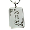 Sterling Silver Medical Alert SOS Rectangle Pendant With Engraving
