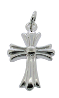 Sterling Silver Papal Ribbon Cross Pendant With Optional Chain