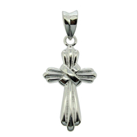 Sterling Silver Ribbon Cross Pendant With Optional Chain