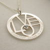 Sterling Silver Round LOVE Pendant With Optional CZ Crystal and Chain