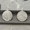 Sterling Silver Round Reversible St Christopher Pendant With Optional Chain