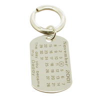 Sterling Silver Special Date Daddy Keyring With Optional Engraving