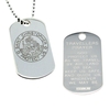 Sterling Silver St Christopher Dog Tag With Travellers Prayer Optional Front Engraving and Chain
