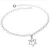 Sterling Silver Star Of David & Chai Pendant Bracelet