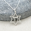 Sterling Silver Star Of David & Chai Pendant With Chain