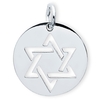 Sterling Silver Star Of David Disc Pendant