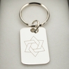 Sterling Silver Star of David Keyring With Optional Engraving
