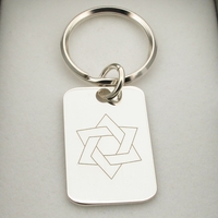 Sterling Silver Star of David Keyring With Optional Engraving