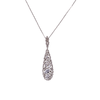 Sterling Silver Teardrop Pendant With White CZ Stones & Chain