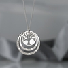 Sterling Silver Tree of Life Two Disc Family Circle Necklace