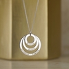 Sterling Silver Triple Disc Personalised Family Circle Necklace