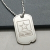 Sterling Silver US Army Style Star Dog Tag With Optional Engraving & Chain