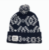 Addict Arrow Knitted Beanie Bobble Hat in Peacoat