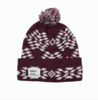 Addict Arrow Knitted Beanie Bobble Hat in Port