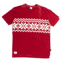 Addict Brick Red Snowflake T-Shirt
