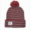Addict Stansfield Knitted Beanie Bobble Hat in Red