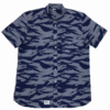 Addict Tonal Tiger CPO Print Blue Shirt