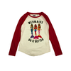 Barbie "Mermaids Do It Better" Red/White Raglan T-shirt Womens UK XS