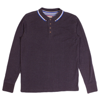 Brave Soul Charcoal Tipped Long Sleeve Polo